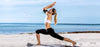 woman doing yoga on the beach
