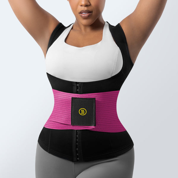 HOT SHAPERS Hot Belt Waist Cincher with Waist Trainer - Women's Workout  Sweat Corset for Weight Loss